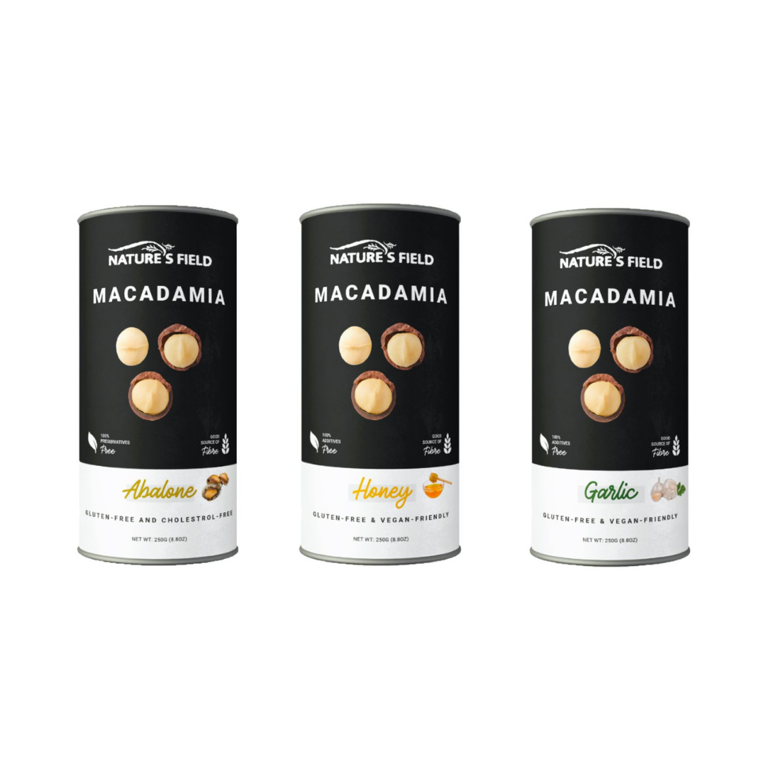 Healthy Snack: 250gsm Nature's Field Macadamia Nuts (Assorted