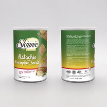 Load image into Gallery viewer, Healthy Snack (Halal): 100g: SKINNIE Biscotti: Pistachio w/ Pumpkin Seed Biscotti (Canister)