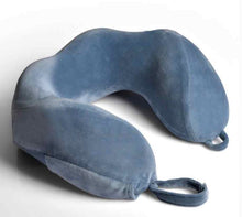 Load image into Gallery viewer, Wellness and Feel Good: Travel Blue Wider Fit Tranquillity Memory Foam Travel Pillow