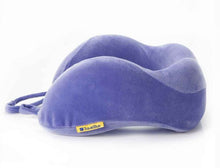 Load image into Gallery viewer, Wellness and Feel Good: Travel Blue Wider Fit Tranquillity Memory Foam Travel Pillow