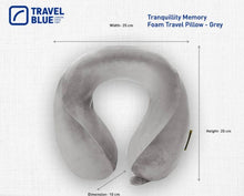 Load image into Gallery viewer, Wellness and Feel Good: Travel Blue Wider Fit Tranquillity Memory Foam Travel Pillow