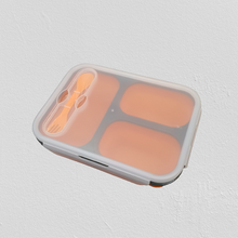 Load image into Gallery viewer, Others: Collapsible Silicone Lunchbox – With 3 Compartments + Forkspoon