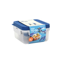 Load image into Gallery viewer, Others: Lock and Lock To-Go Lunch Box w Divider, Spork and Knife 1.2L Square Blue/ Yellow