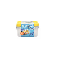 Load image into Gallery viewer, Others: Lock and Lock To-Go Lunch Box w Divider, Spork and Knife 1.2L Square Blue/ Yellow