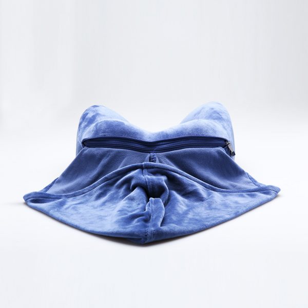 Load image into Gallery viewer, Wellness and Feel Good: Travel Blue Hooded Tranquillity Pillow
