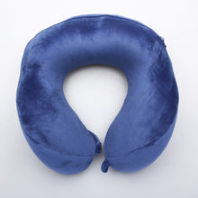 Load image into Gallery viewer, Wellness and Feel Good: Travel Blue Hooded Tranquillity Pillow
