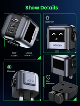 Load image into Gallery viewer, UGREEN Uno Charger 65W (Black or Purple)

