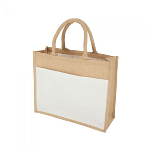 Jute Bag with White Pocket - With customised A6 size message card