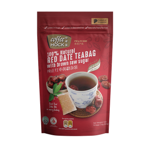 Immunity Pack (Halal) : Coffee Hock 100% Natural Red Date Teabag with Brown Raw Sugar 10's x 12g