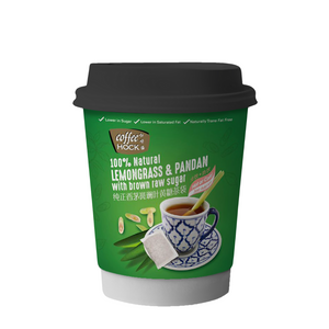 Immunity Pack (Halal): Coffee Hock 2-in-1 100% Lemongrass & Pandan Tea with Brown Raw Sugar Cup