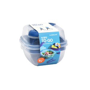 Others: Lock and Lock To-Go Salad Box with Spork and Knife 950ml Square