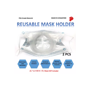 Protection Pack: 3D Reusable Mask Holder/Mask Bracket 2PCS (Made in Singapore)