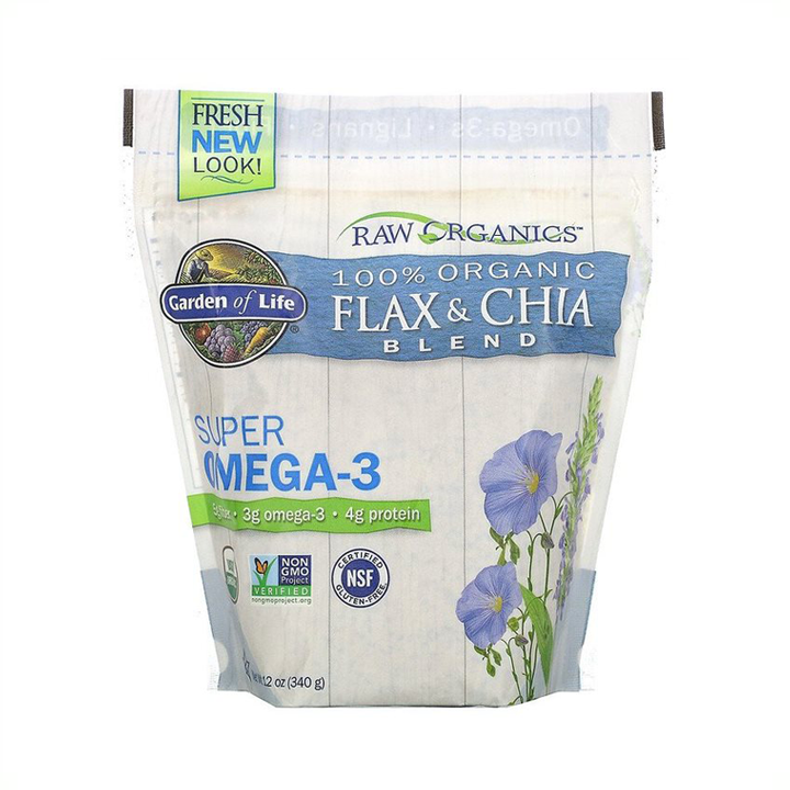 Wellness Pack: Garden of Life RAW Organics 100% Organic Flax & Chia Blend 340g