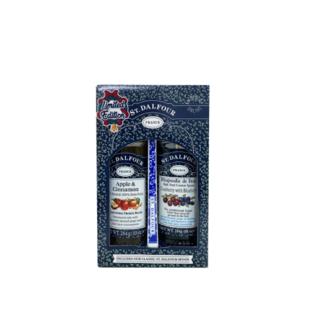 Other Snacks (Halal): St. Dalfour Fruit Spread Apple Cinnamon & Cranberry Blueberries Gift Pack