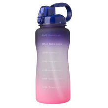 Load image into Gallery viewer, Drinkware Pack: Sport Water Bottle with Locking Flip-Flop Lid and Drinking Straw and Motivational Time Marker BPA Free (2,000ml)
