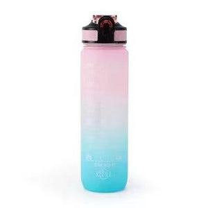 Drinkware Pack: Sport Water Bottle With Motivational Time Marker BPA Free (1,000ml)