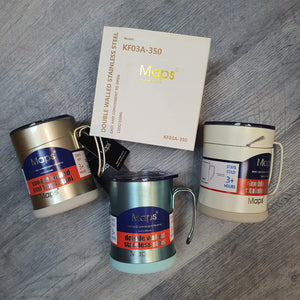 Drinkware Pack: Maps Double-Walled Stainless Steel Mug (350ml)