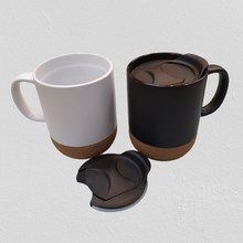 Load image into Gallery viewer, Drinkware Pack: 350ml Portable Coffee Mug With Insulated Cork And Lid Cover
