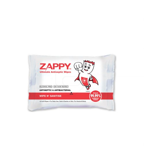 Protection Pack: Zappy Ultimate Antiseptic Wipes Resealable 10s