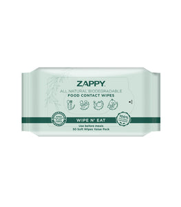 Protection Pack: Zappy All Natural Biodegradable Food Contact Wipes 50 Sheets
