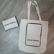 Load image into Gallery viewer, Canvas Tote Bag with Foldable Zipper (8oz) - Customised A6 Message Card
