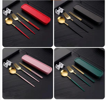 Load image into Gallery viewer, Others: Stainless Steel Cutlery Set (Fork, Spoon, Chopsticks)
