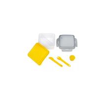 Load image into Gallery viewer, Others: Lock and Lock To-Go Lunch Box w Divider, Spork and Knife 1.2L Square Blue/ Yellow
